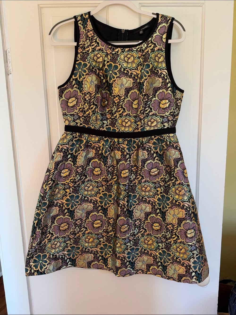 Anthropologie Ladakh Brocade Metallic Dress sz 10